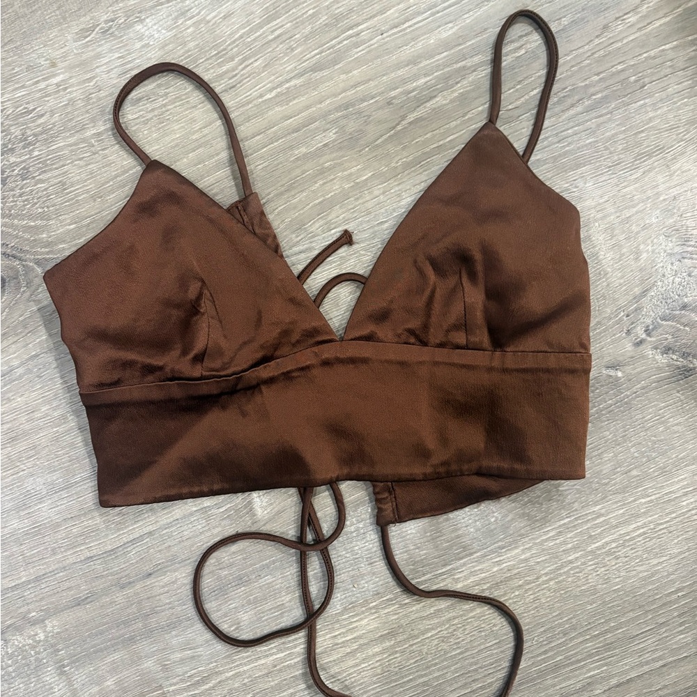 Zara Chocolate Strappy Top